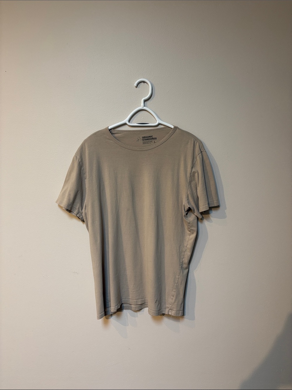 Organic Cotton Short Sleeve Crewneck T-Shirt in Taupe